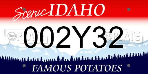 002Y32 Idaho License Plate