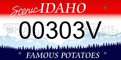 00303V Idaho License Plate
