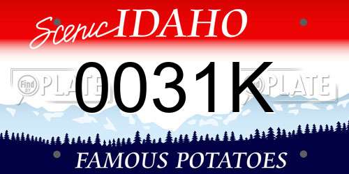 0031K Idaho License Plate