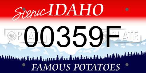 00359F Idaho License Plate