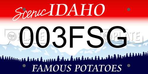 003FSG Idaho License Plate