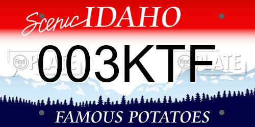 003KTF Idaho License Plate