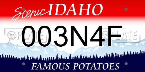 003N4F Idaho License Plate