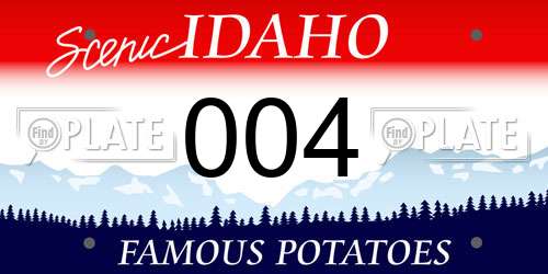 004 Idaho License Plate