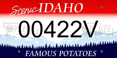 00422V Idaho License Plate