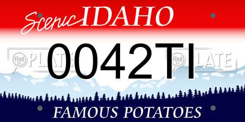 0042TI Idaho License Plate