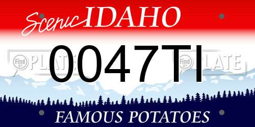 0047TI Idaho License Plate