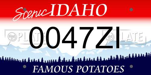 0047ZI Idaho License Plate