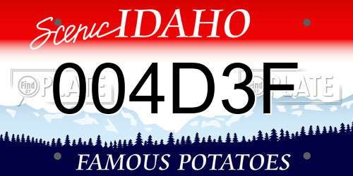 004D3F Idaho License Plate