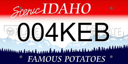 004KEB Idaho License Plate
