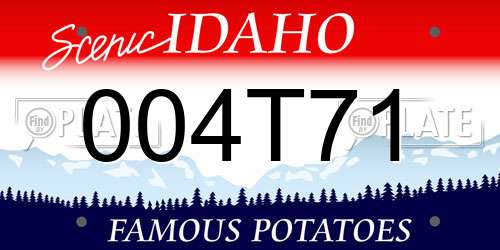 004T71 Idaho License Plate