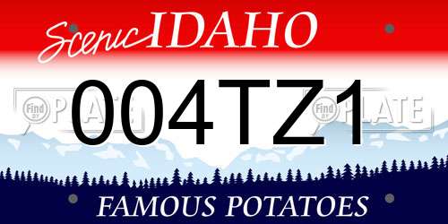 004TZ1 Idaho License Plate