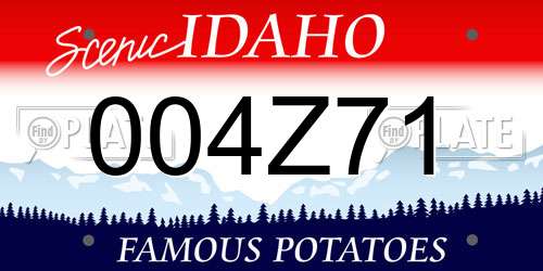 004Z71 Idaho License Plate