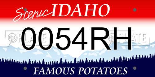 0054RH Idaho License Plate