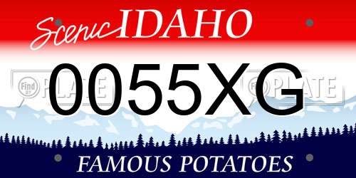 0055XG Idaho License Plate