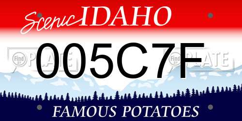 005C7F Idaho License Plate