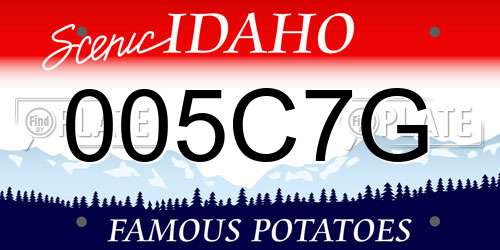005C7G Idaho License Plate