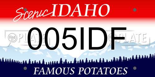 005IDF Idaho License Plate