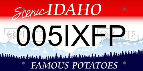 005IXFP Idaho License Plate