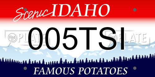 005TSI Idaho License Plate