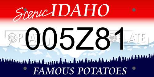 005Z81 Idaho License Plate