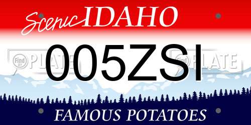 005ZSI Idaho License Plate