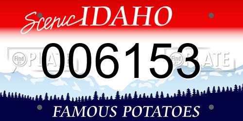 006153 Idaho License Plate
