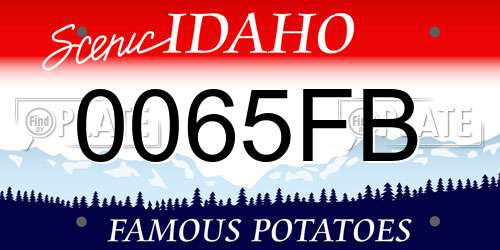 0065FB Idaho License Plate