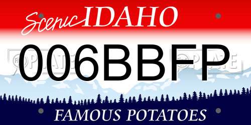 006BBFP Idaho License Plate