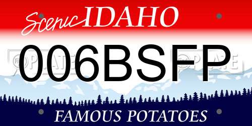 006BSFP Idaho License Plate