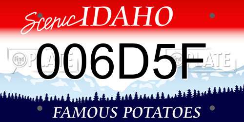 006D5F Idaho License Plate