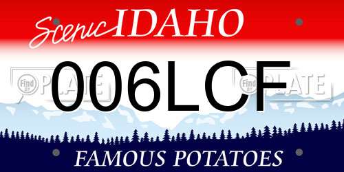 006LCF Idaho License Plate