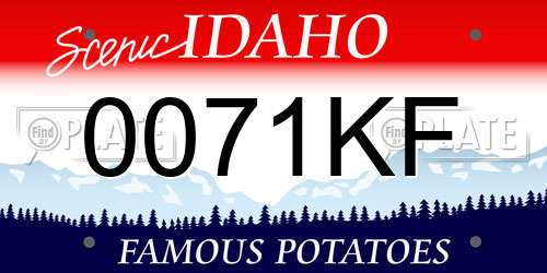 0071KF Idaho License Plate