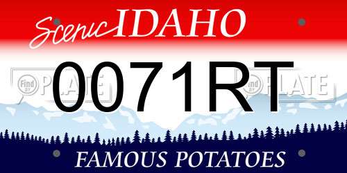 0071RT Idaho License Plate