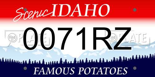 0071RZ Idaho License Plate