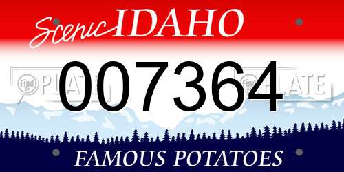 007364 Idaho License Plate