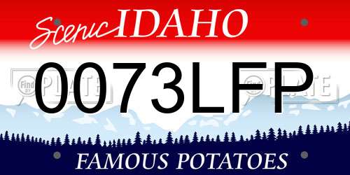 0073LFP Idaho License Plate