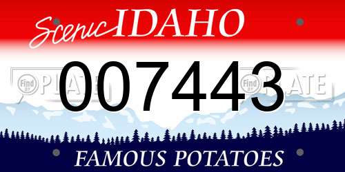 007443 Idaho License Plate