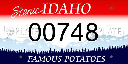 00748 Idaho License Plate