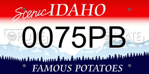 0075PB Idaho License Plate