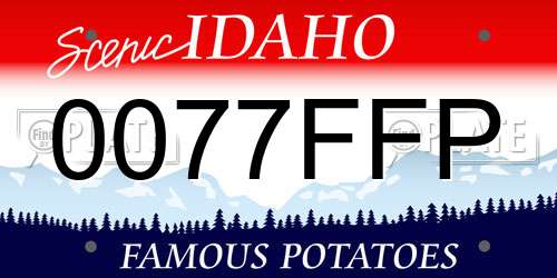 0077FFP Idaho License Plate