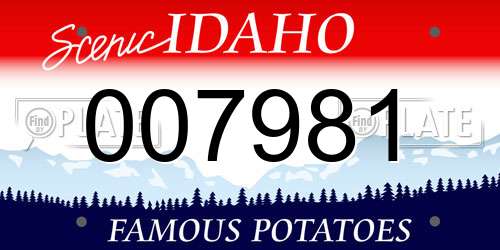 007981 Idaho License Plate