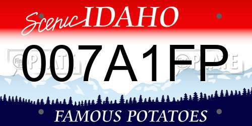 007A1FP Idaho License Plate