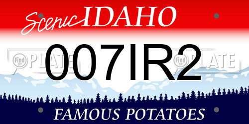 007IR2 Idaho License Plate