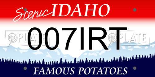 007IRT Idaho License Plate