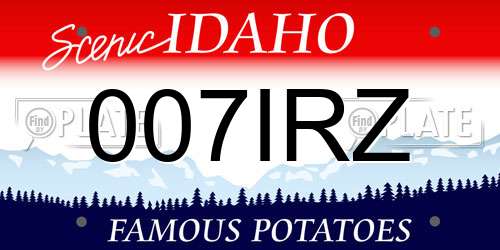 007IRZ Idaho License Plate