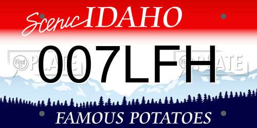 007LFH Idaho License Plate