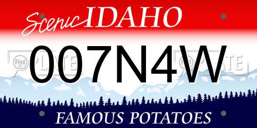 007N4W Idaho License Plate