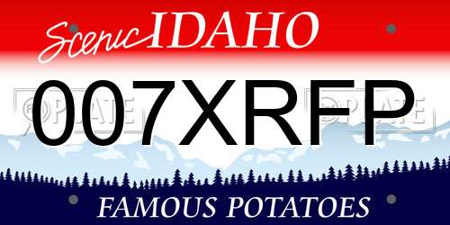 007XRFP Idaho License Plate