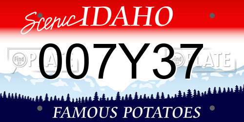 007Y37 Idaho License Plate